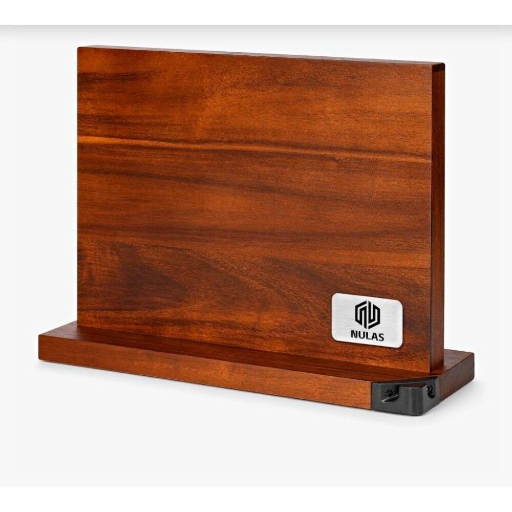 Magnetic Knife Block Holder with Built in Sharpener Wood Countertop NIB